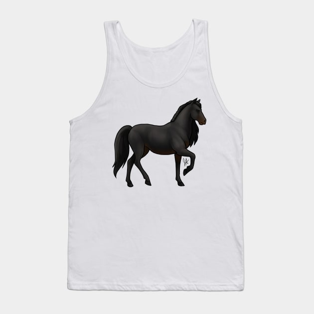 Horse - Paso Fino - Black and Brown Tank Top by Jen's Dogs Custom Gifts and Designs